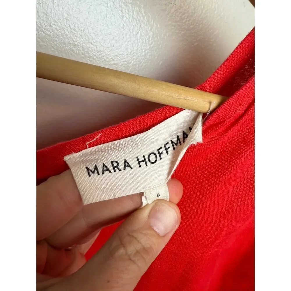 Mara Hoffman Sicily Hemp Dress in Red Sz. 8 - Picture 4 of 6